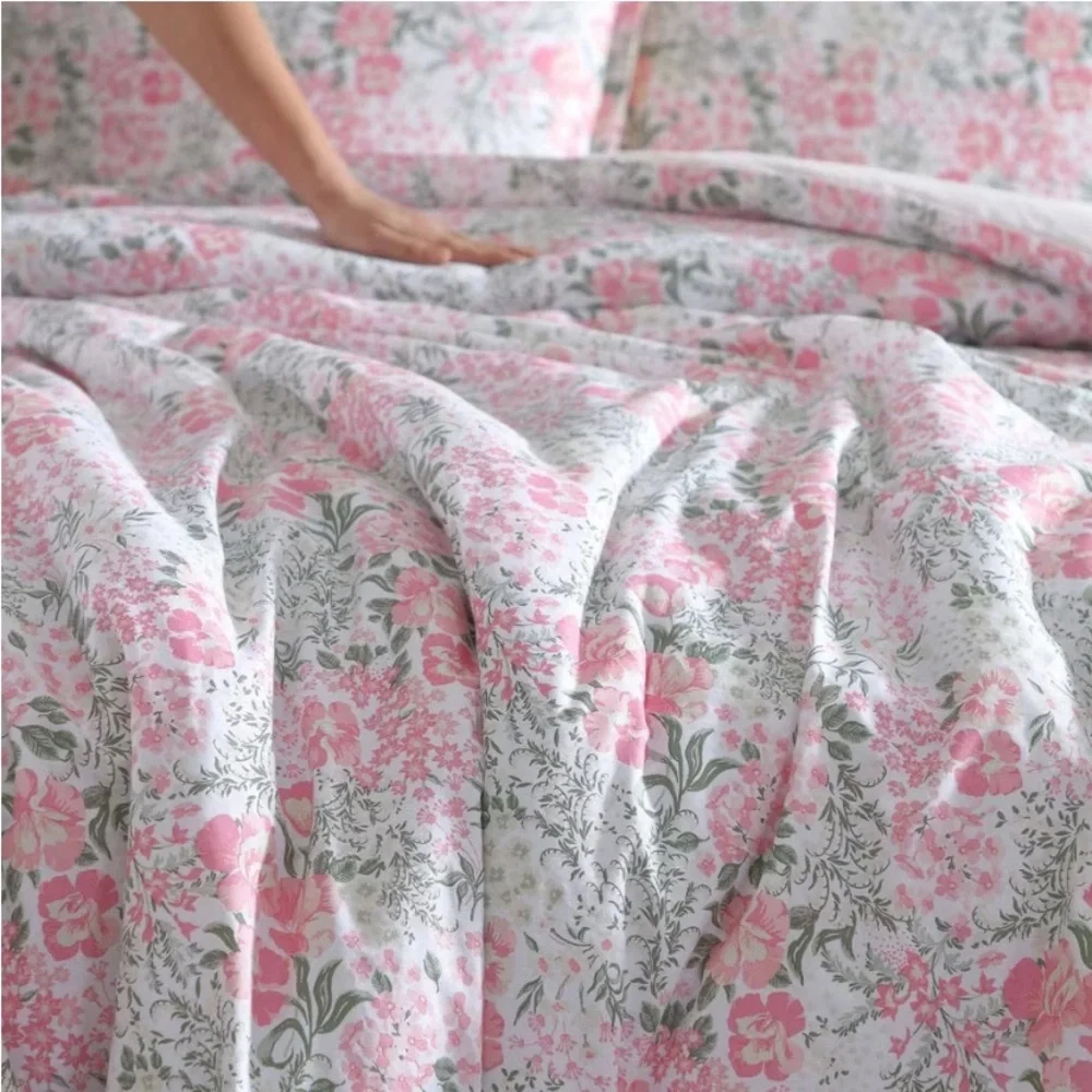💝 Floral Heather Garden Pink Comforter Set KING LAURA ASHLEY